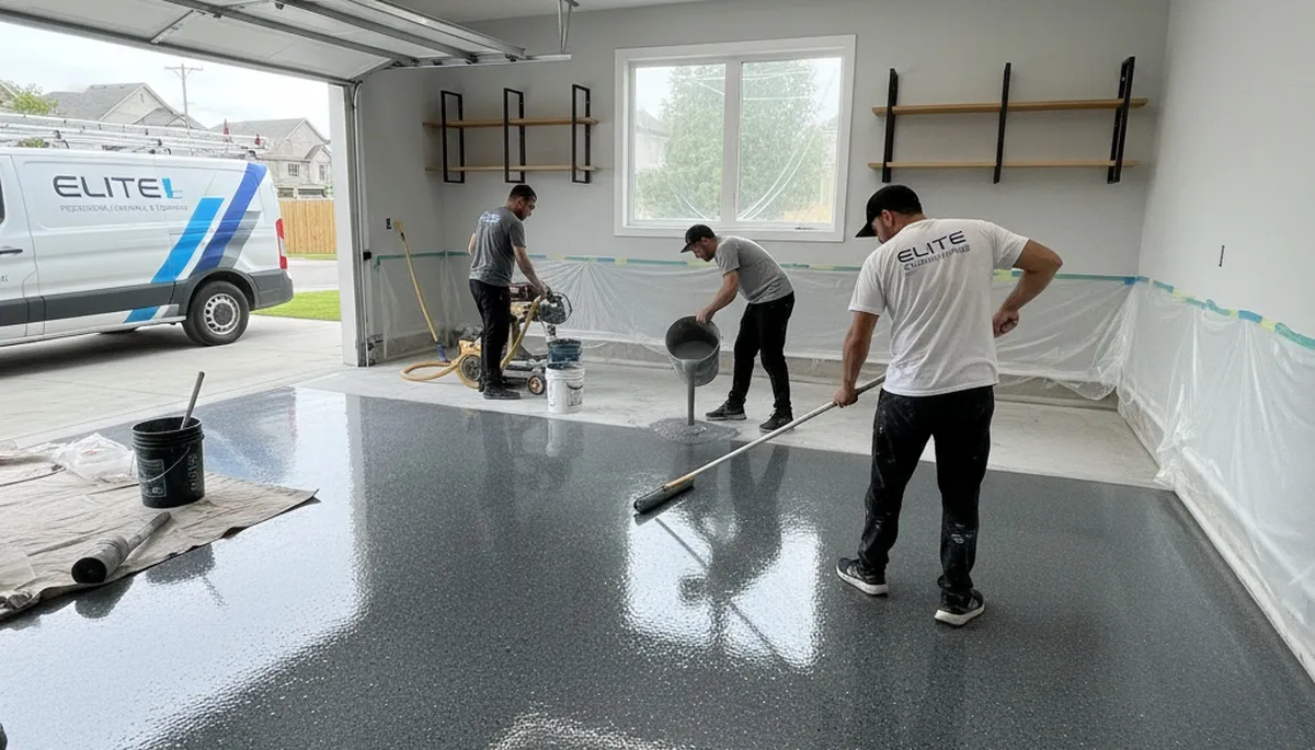 Professional epoxy garage floor coating in Nashville TN for durable, polished residential surfaces