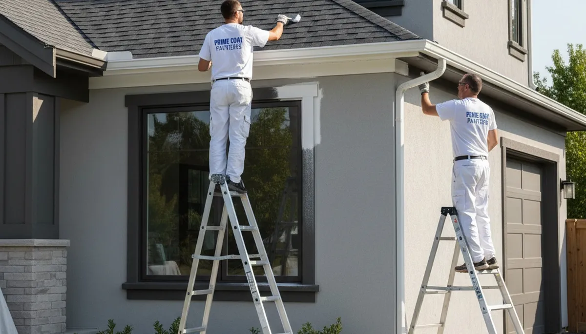 Professional trim and fascia painting on a Nashville TN home by expert local house painters
